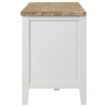 Coaster Furniture Hollis 708253 2-door Wood 67" TV Stand with Drawer - Brown and White IMAGE 5