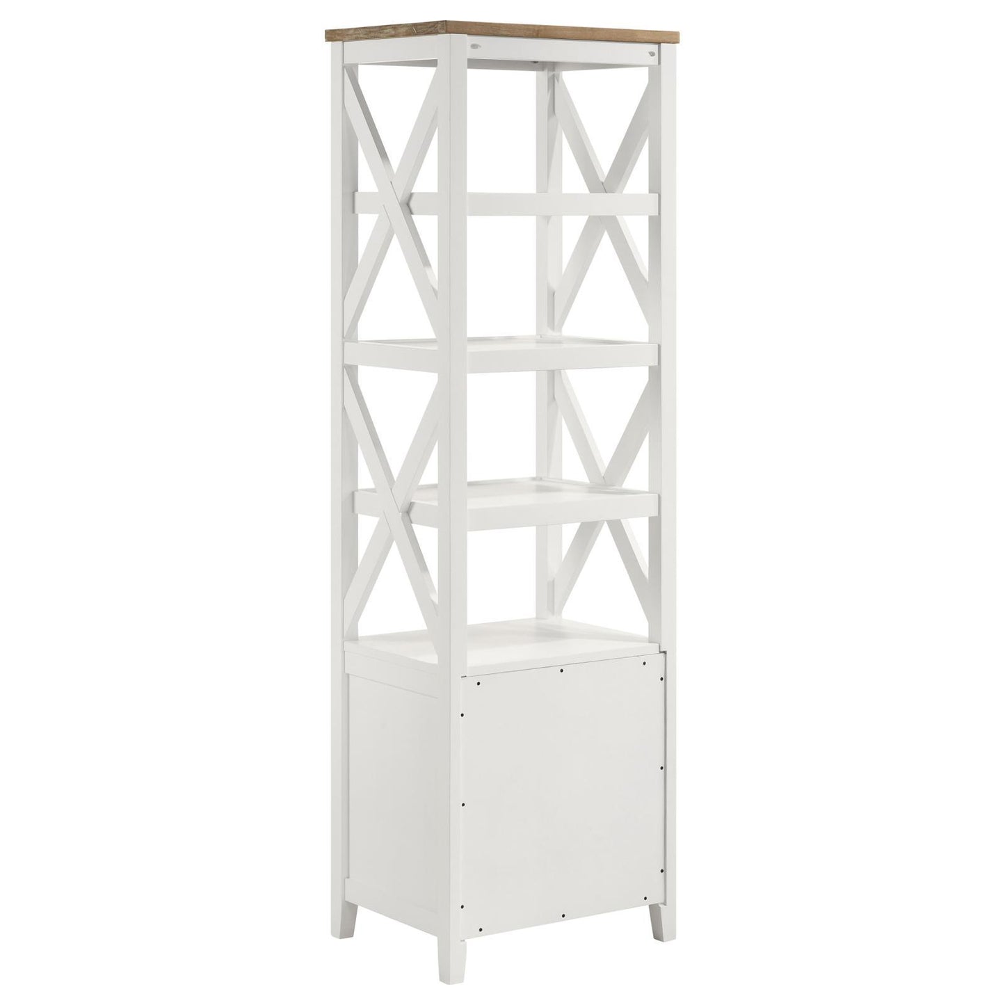 Coaster Furniture Hollis 708254 4-shelf Wood Media Tower with Drawers - Brown and White IMAGE 6