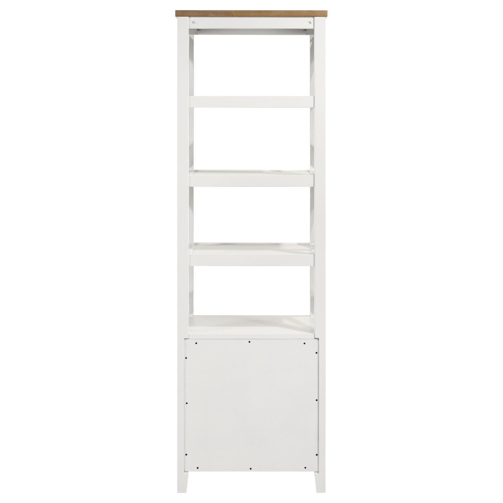 Coaster Furniture Hollis 708254 4-shelf Wood Media Tower with Drawers - Brown and White IMAGE 7