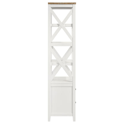 Coaster Furniture Hollis 708254 4-shelf Wood Media Tower with Drawers - Brown and White IMAGE 8