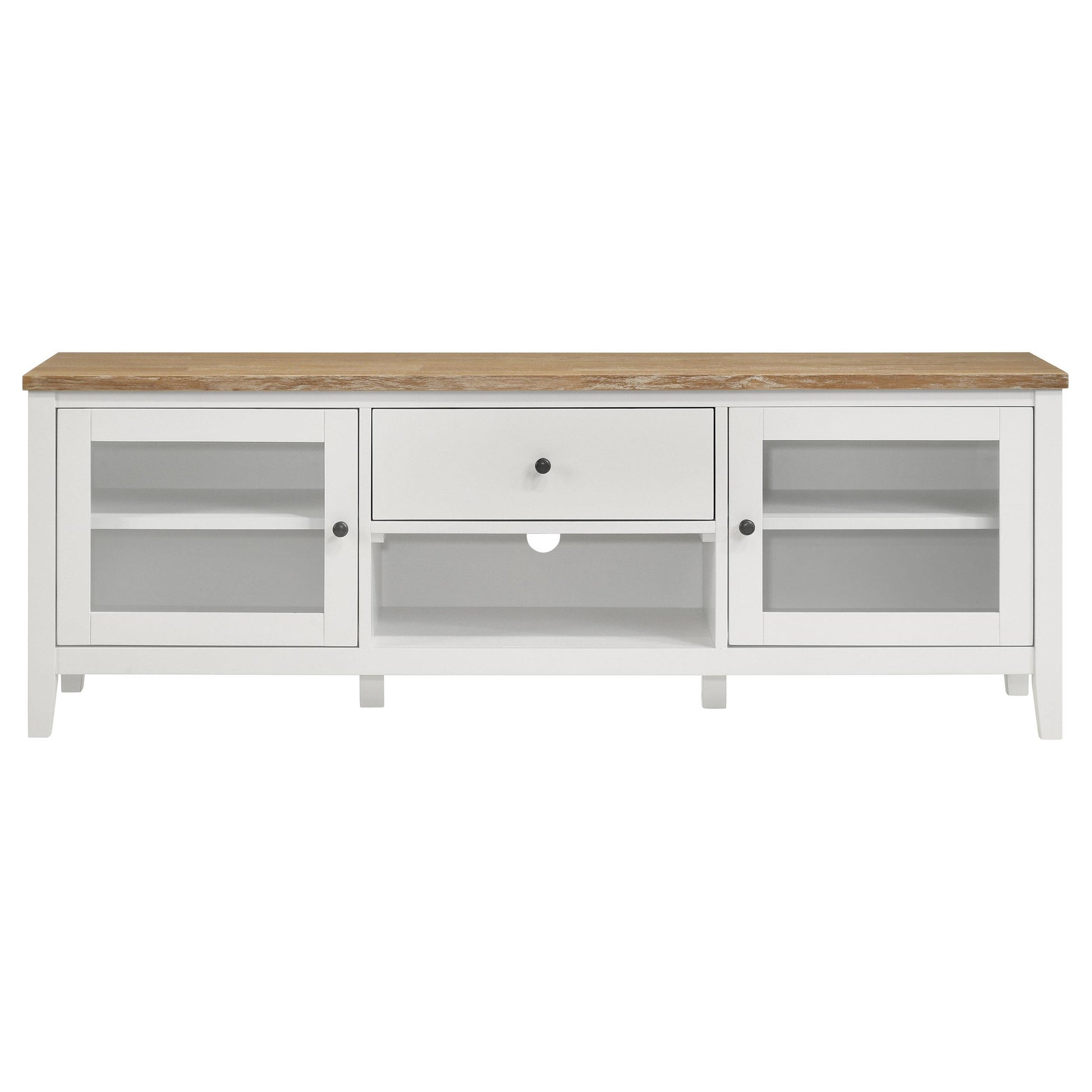 Coaster Furniture Angela 708253-SET 3-piece Entertainment Center with 67" TV Stand - Brown/White IMAGE 3