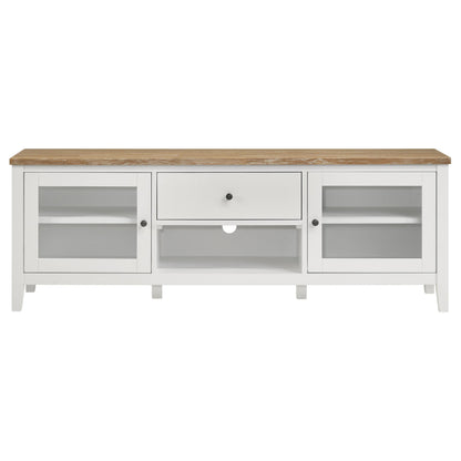 Coaster Furniture Angela 708253-SET 3-piece Entertainment Center with 67" TV Stand - Brown/White IMAGE 3