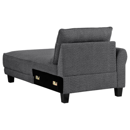 Coaster Furniture Caspian 509540 Upholstered Curved Arm Chaise Sectional Sofa - Grey IMAGE 8