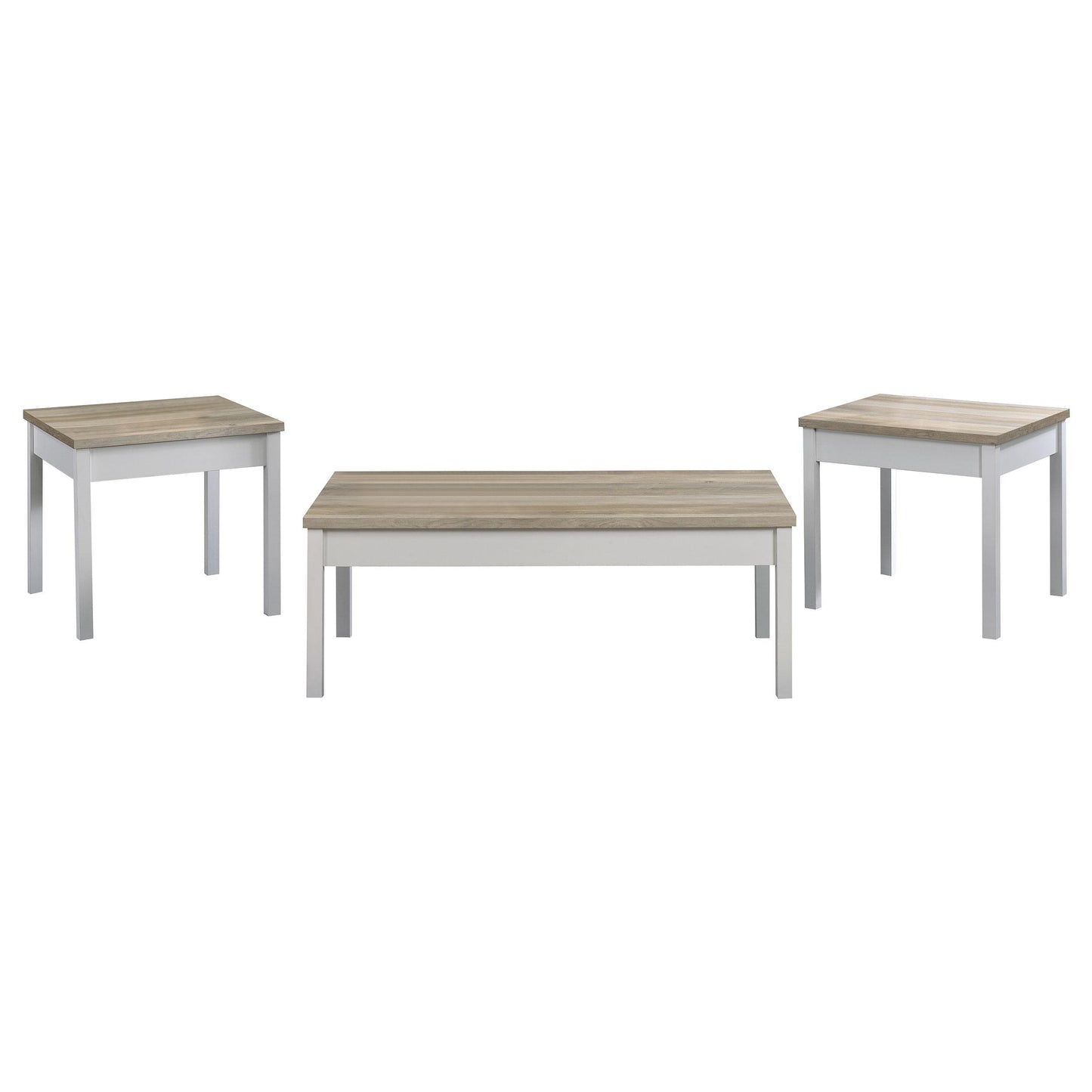  Coaster Furniture Stacie 709950 3-piece Coffee Table Set - Distressed Pine and White IMAGE 1