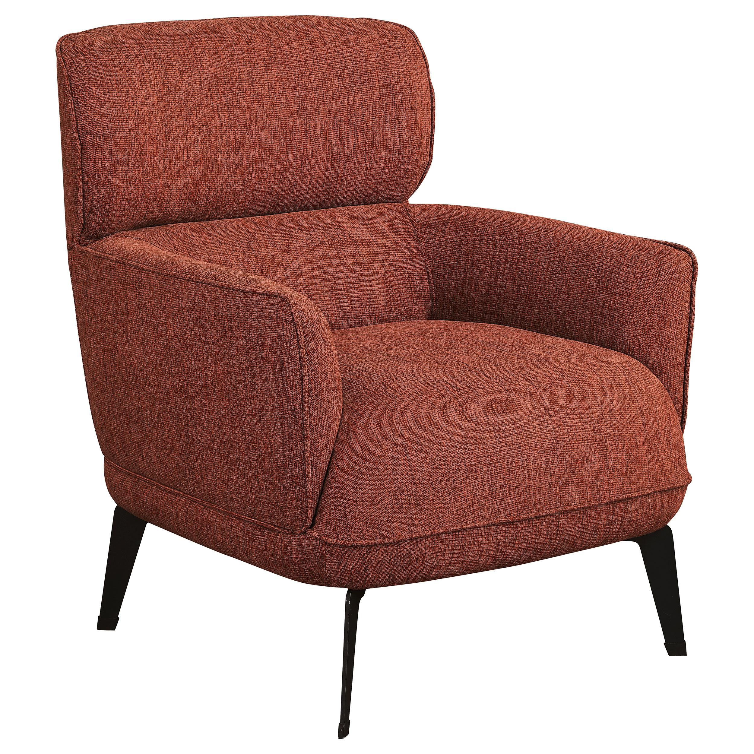  Coaster Furniture Andrea 903081 Upholstered Crecent Arm Accent Chair - Orange IMAGE 1