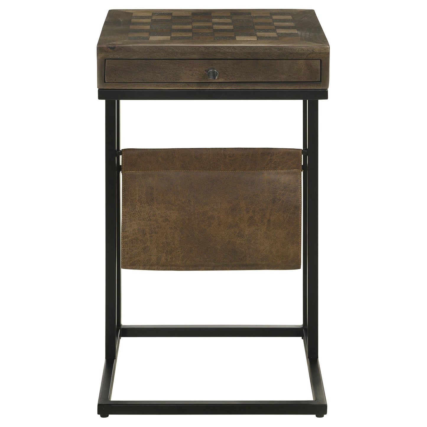 Coaster Furniture Chessie 936135 1-Drawer Side Table With Leatherette Sling - Tobacco IMAGE 3