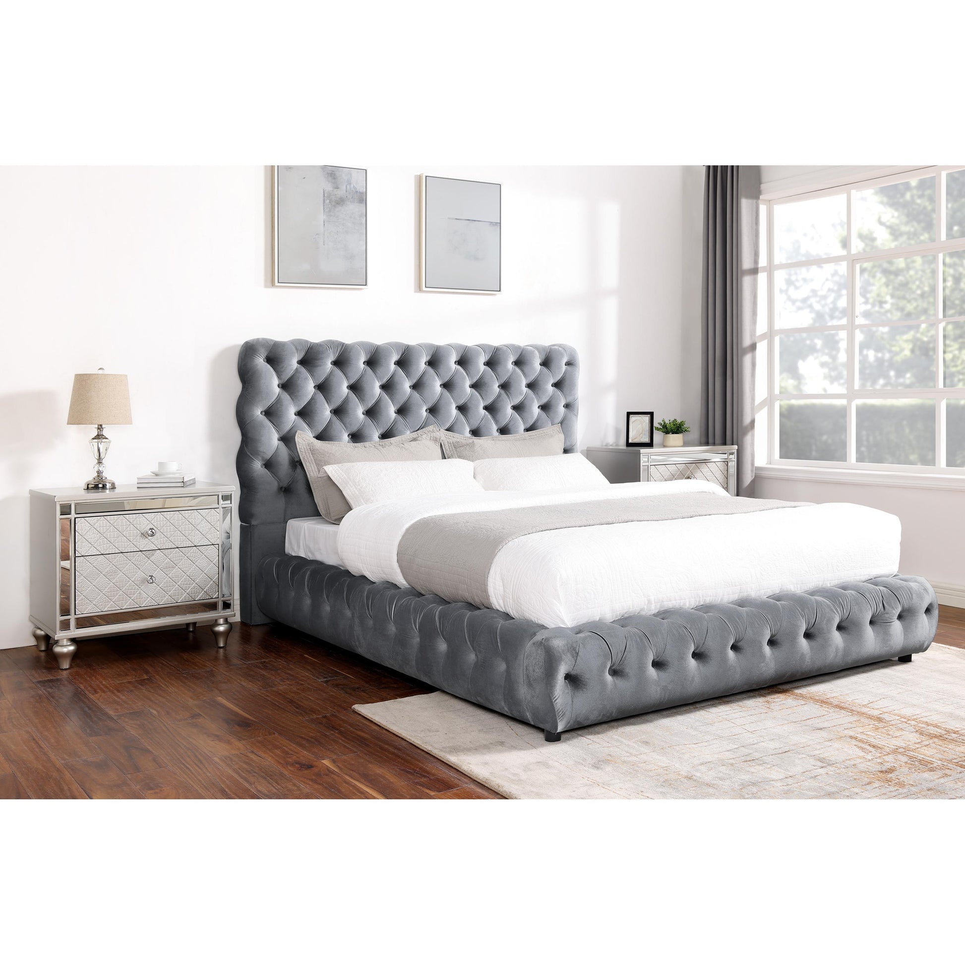 Crown Mark Flory 5112GY-K King Bed - Grey IMAGE 2