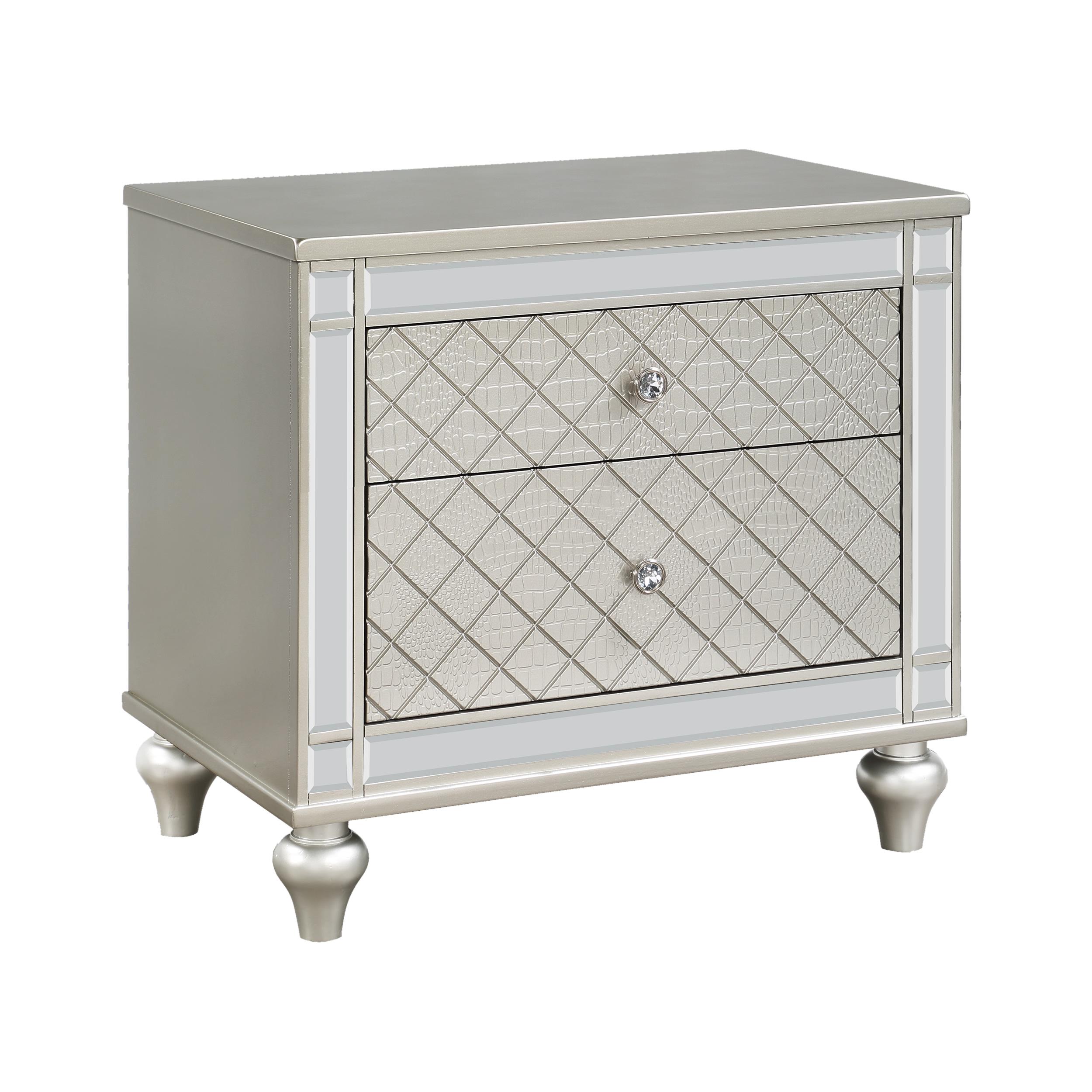 Crown Mark Cristian B1680-2N 2-Drawer Nightstand - Champagne IMAGE 1
