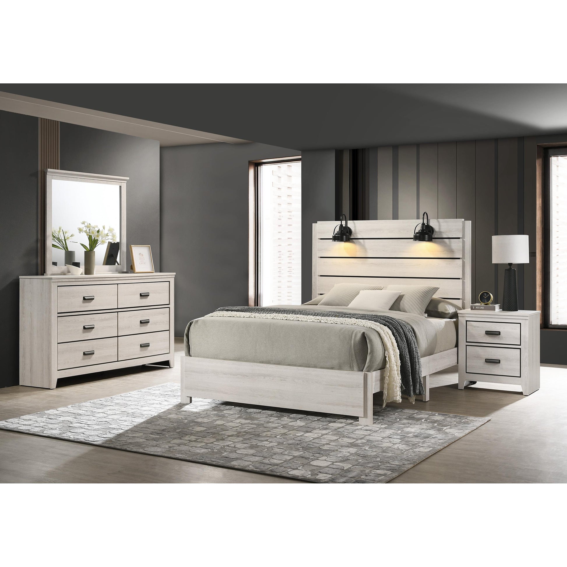Crown Mark Carter B6810 Queen Platform Bed - White IMAGE 4