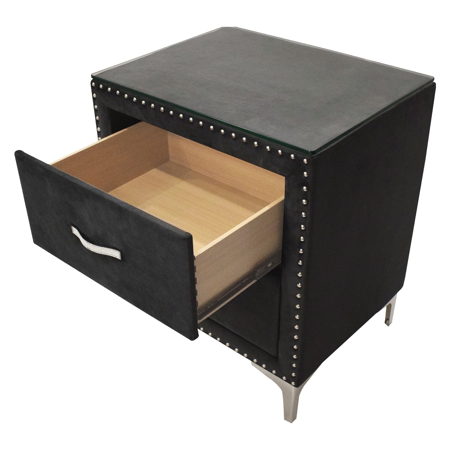 Crown Mark Lucinda B9265-2N Nightstand - Black IMAGE 3