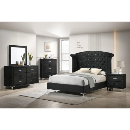 Crown Mark Lucinda B9265-Q Queen Panel Bed - Black IMAGE 2