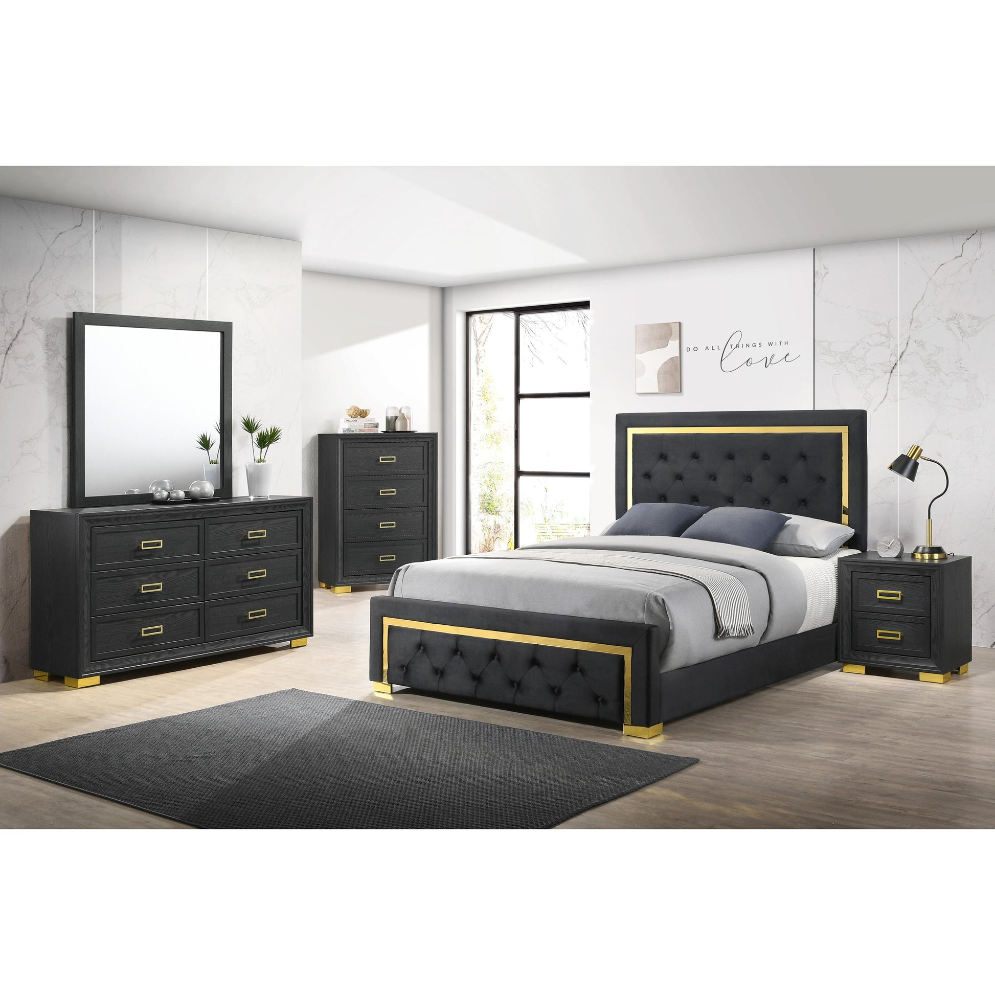 Crown Mark Pepe B9290-K King Bed - Black IMAGE 2