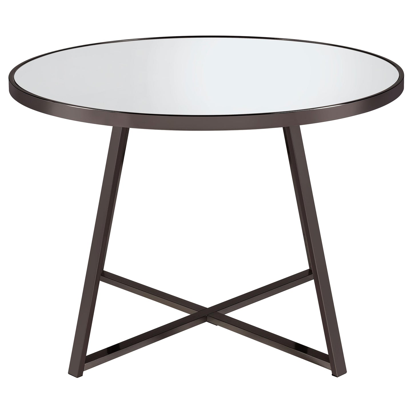 Coaster Furniture Jillian 120630 Round 45-inch Mirror Top Dining Table - Black Nickel IMAGE 2
