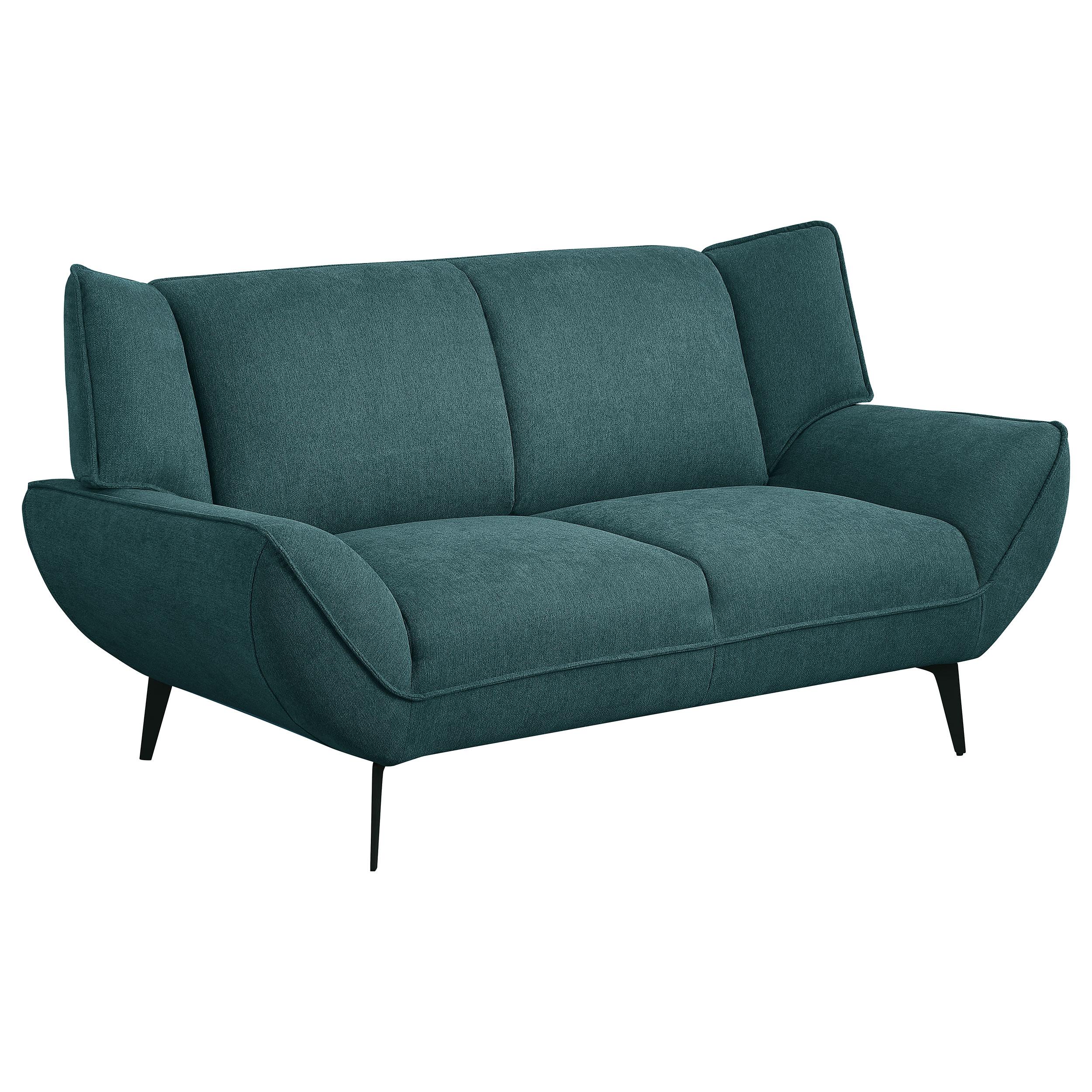 Coaster Furniture Acton 511162 Upholstered Flared Arm Loveseat - Teal Blue IMAGE 1