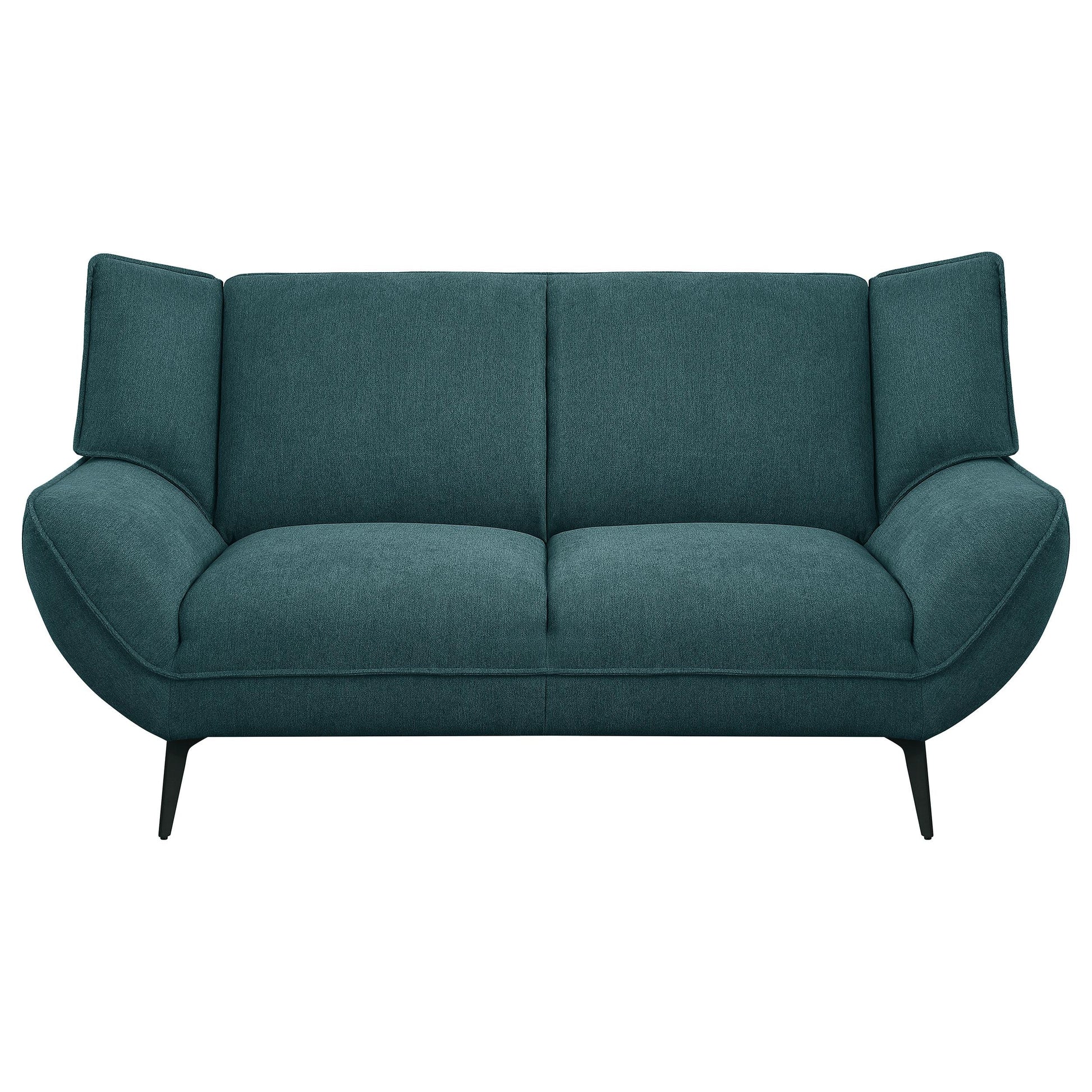 Coaster Furniture Acton 511162 Upholstered Flared Arm Loveseat - Teal Blue IMAGE 3