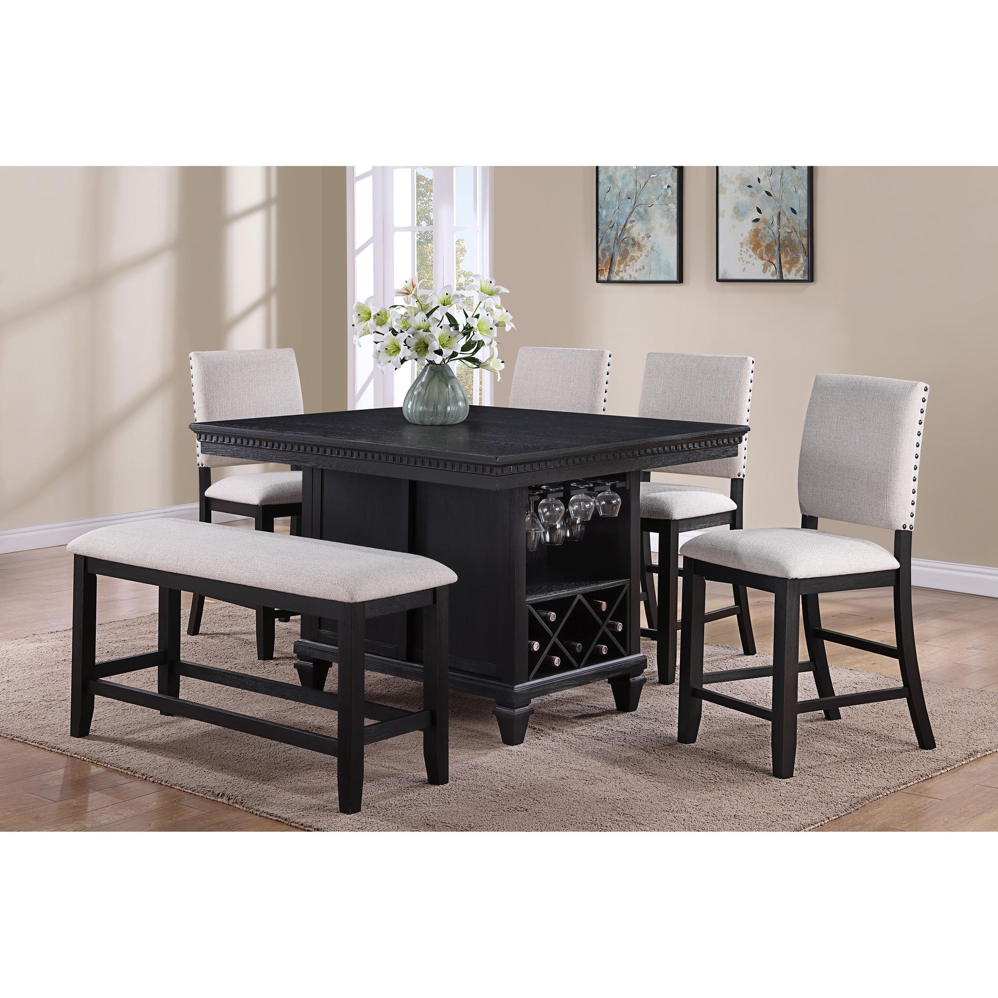 Crown Mark Regent 2772CLT-4854 Counter Height Table - Charcoal Black IMAGE 2