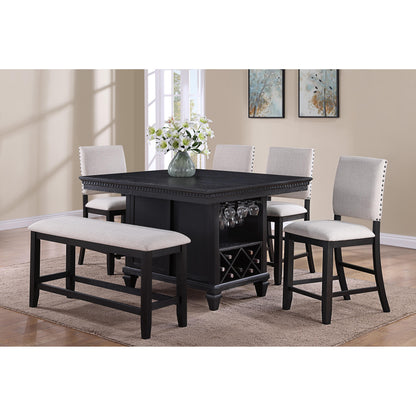 Crown Mark Regent 2772CLT-4854 Counter Height Table - Charcoal Black IMAGE 2