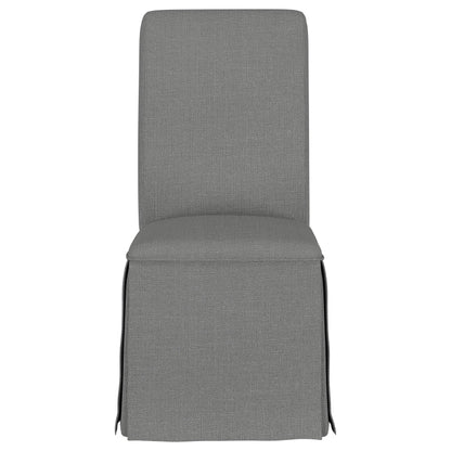  Coaster Furniture Shawna 100749 Upholstered Skirted Side Chair - Light Grey IMAGE 2