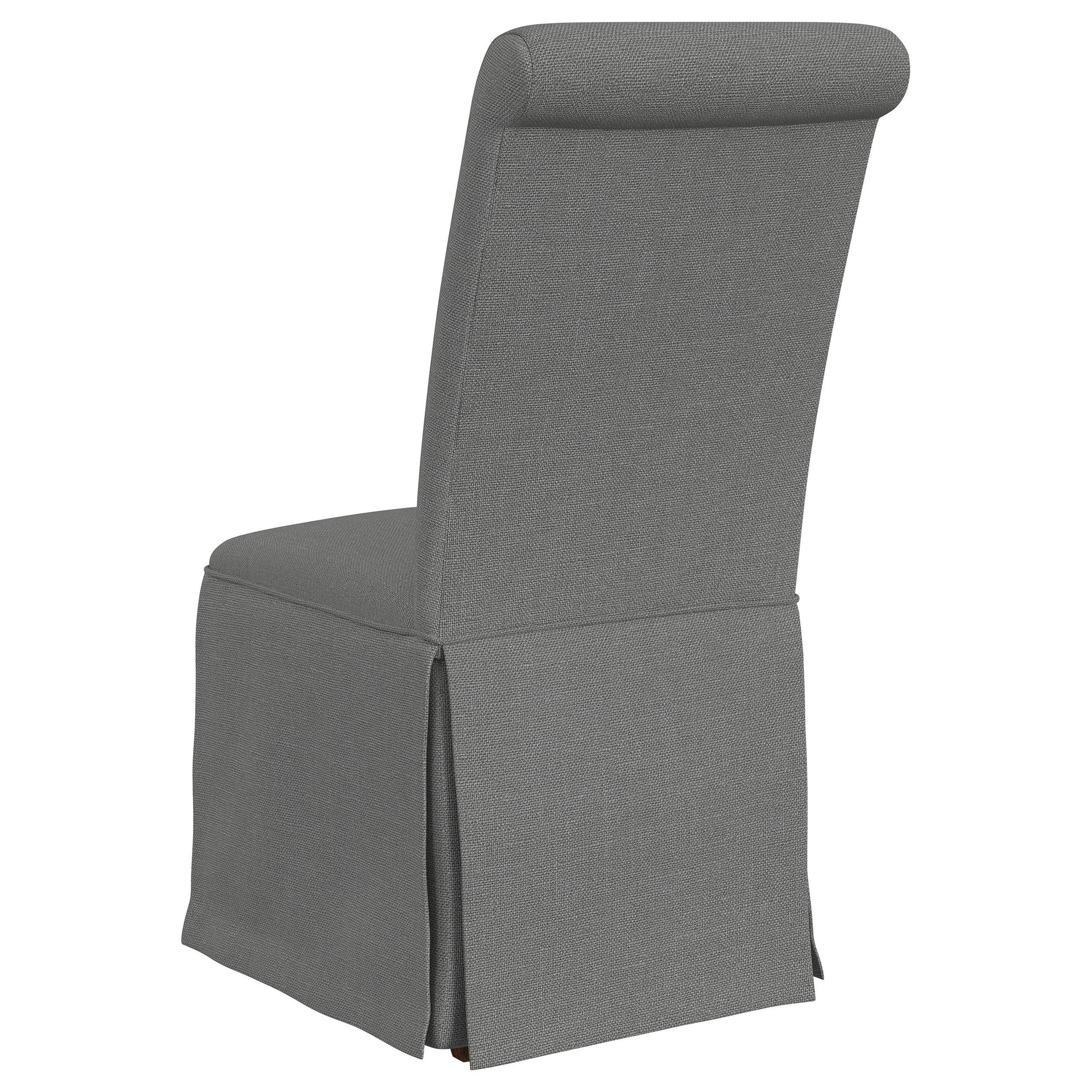  Coaster Furniture Shawna 100749 Upholstered Skirted Side Chair - Light Grey IMAGE 5