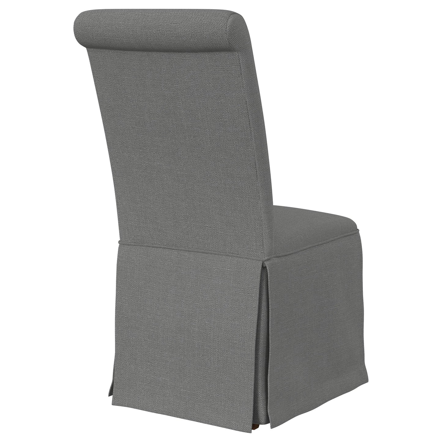  Coaster Furniture Shawna 100749 Upholstered Skirted Side Chair - Light Grey IMAGE 7