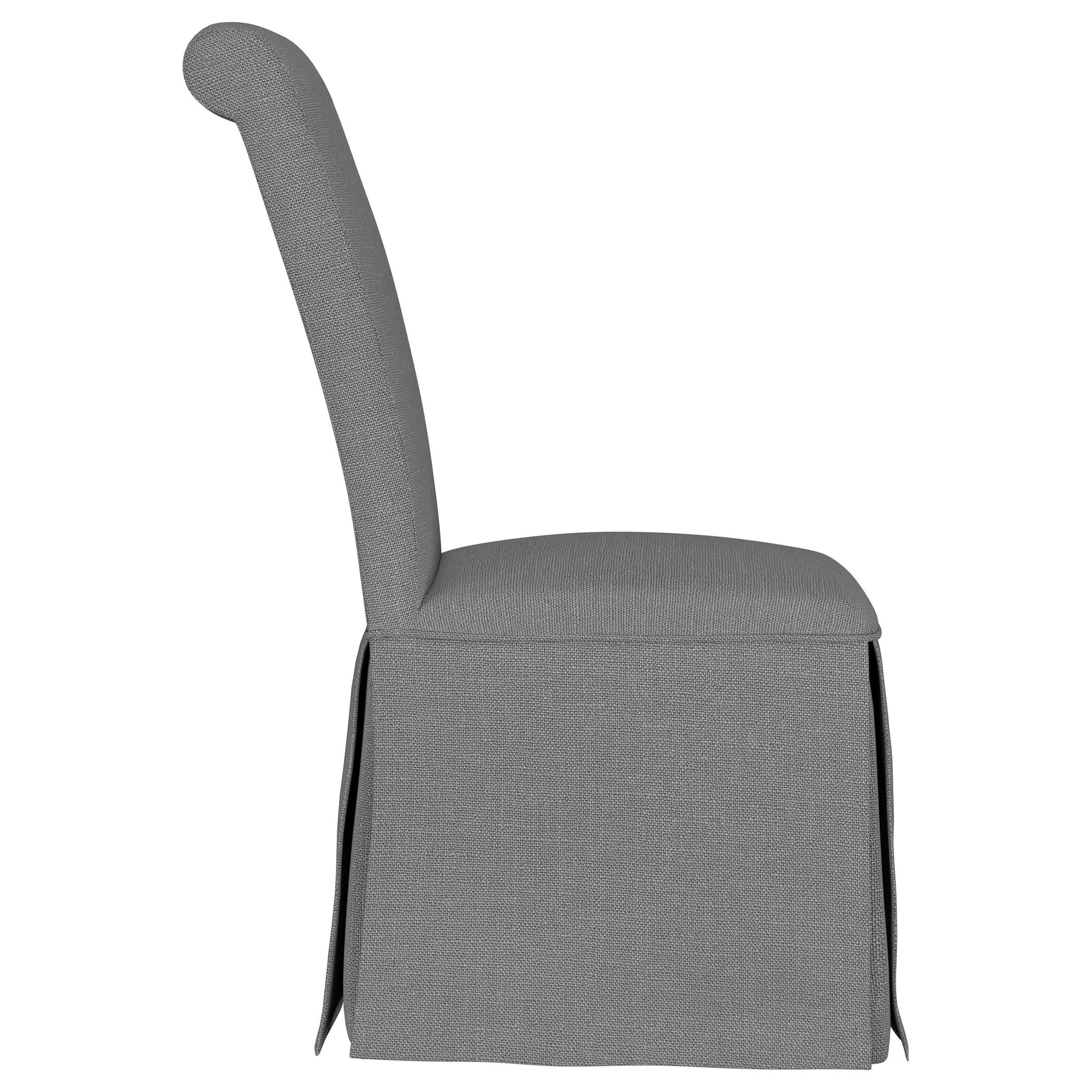  Coaster Furniture Shawna 100749 Upholstered Skirted Side Chair - Light Grey IMAGE 8
