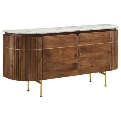  Coaster Furniture Ortega 105145 4-door Marble Top Sideboard Buffet Cabinet - Natural IMAGE 1