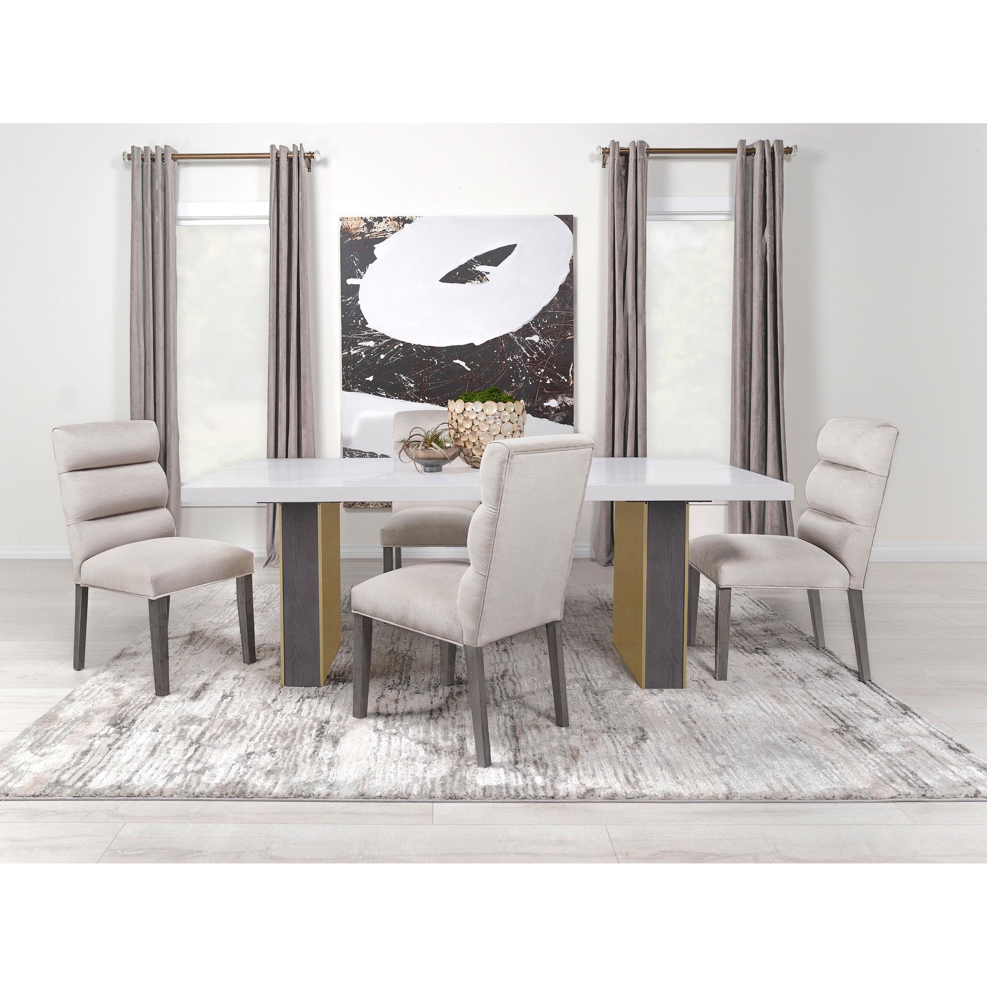  Coaster Furniture Carla 106683 Velvet Upholstered Dining Side Chair - Stone IMAGE 13