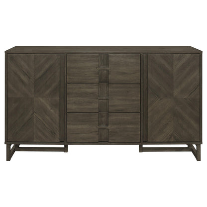 Coaster Furniture Kelly 107965 3-Drawer Storage Dining Sideboard Buffet - Dark Grey IMAGE 3