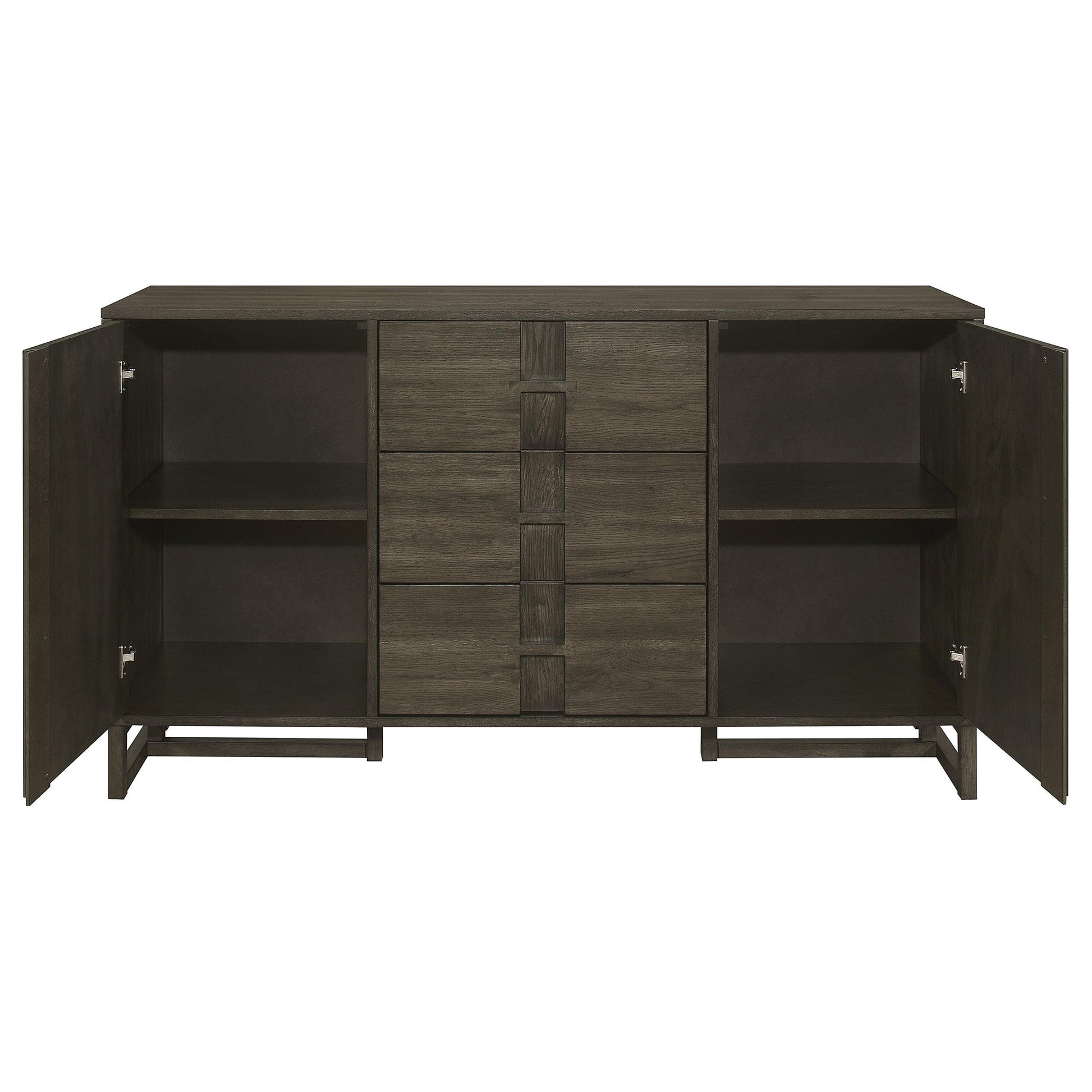 Coaster Furniture Kelly 107965 3-Drawer Storage Dining Sideboard Buffet - Dark Grey IMAGE 4
