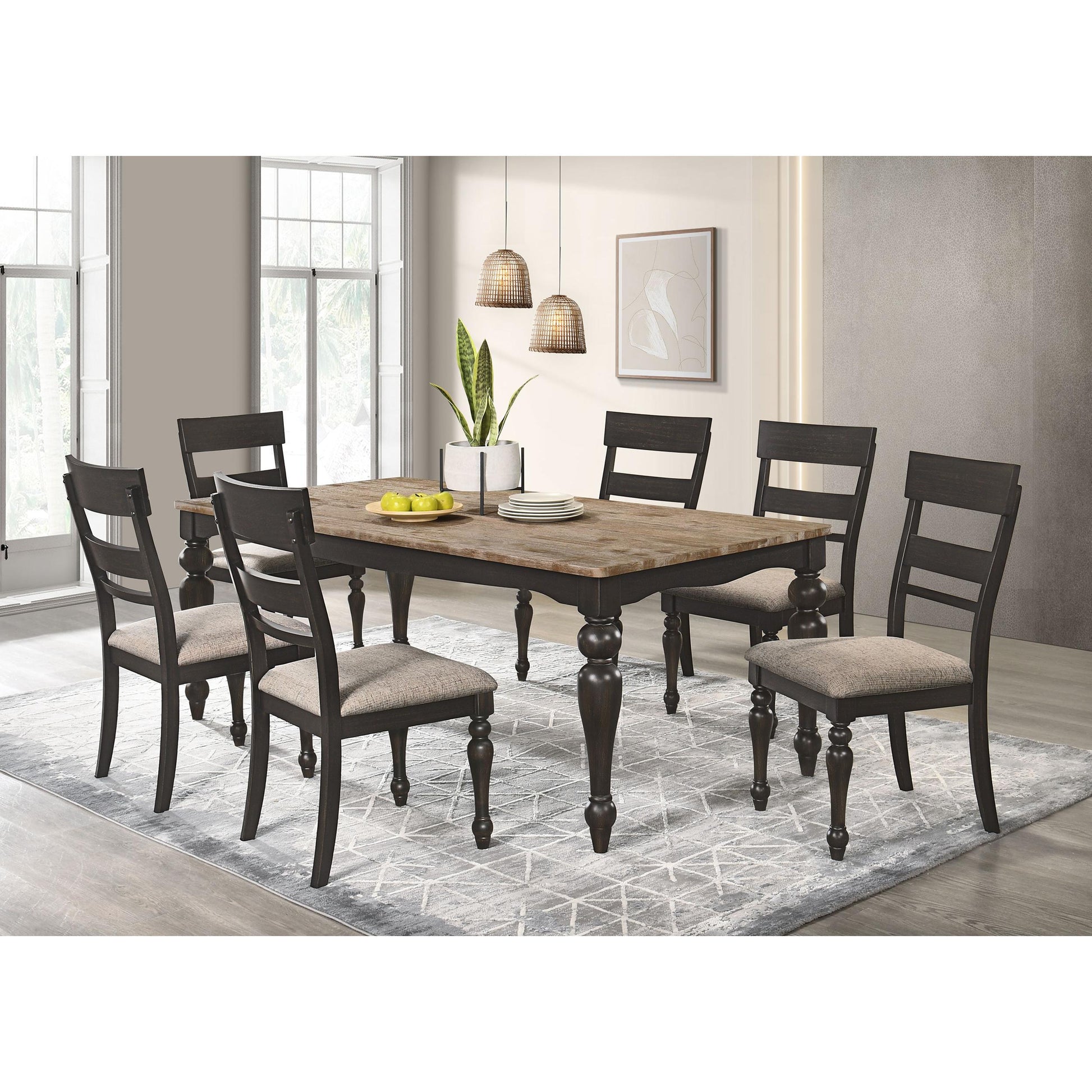 Coaster Furniture Bridget 108221 Rectangular 79-inch Dining Table - Brown Brushed IMAGE 6