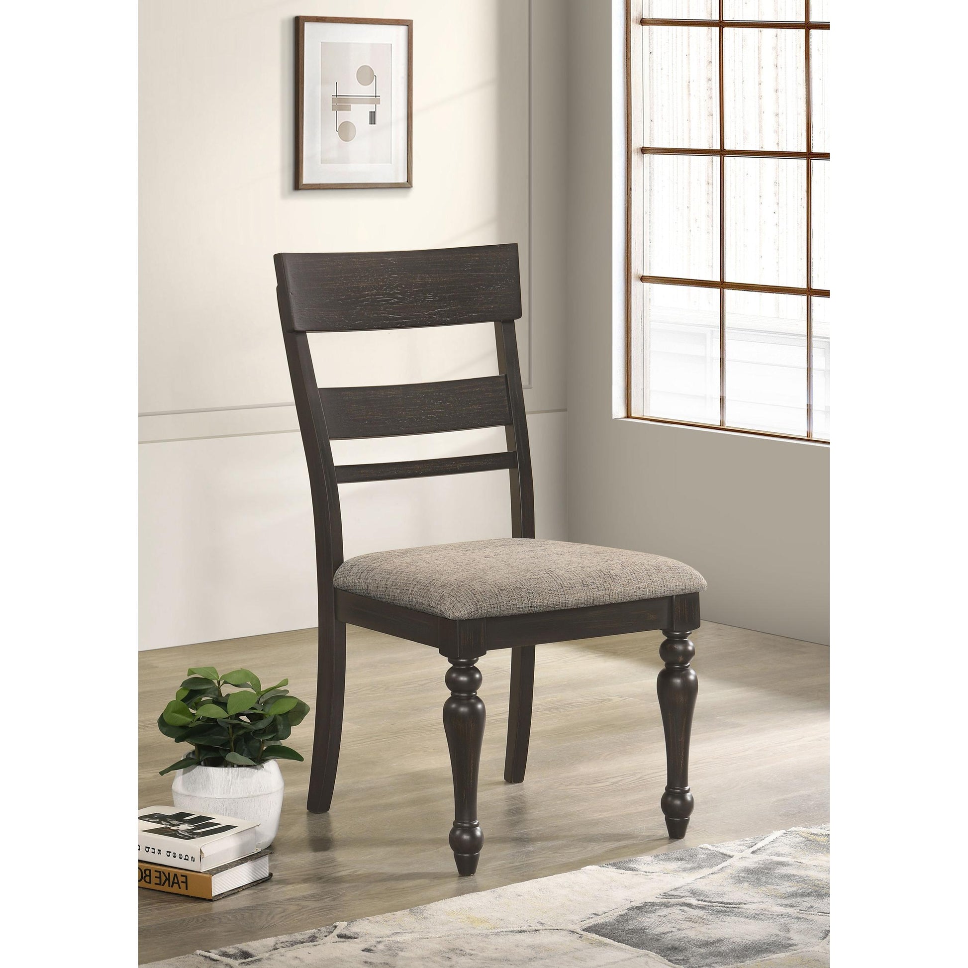 Coaster Furniture Bridget 108222 Wood Dining Side Chair - Charcoal IMAGE 2