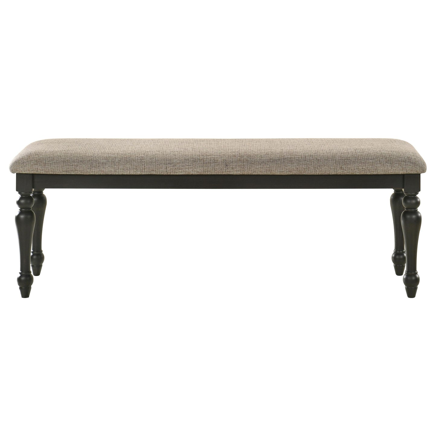 Coaster Furniture Bridget 108223 Fabric Upholstered Dining Bench - Stone and Charcoal IMAGE 3