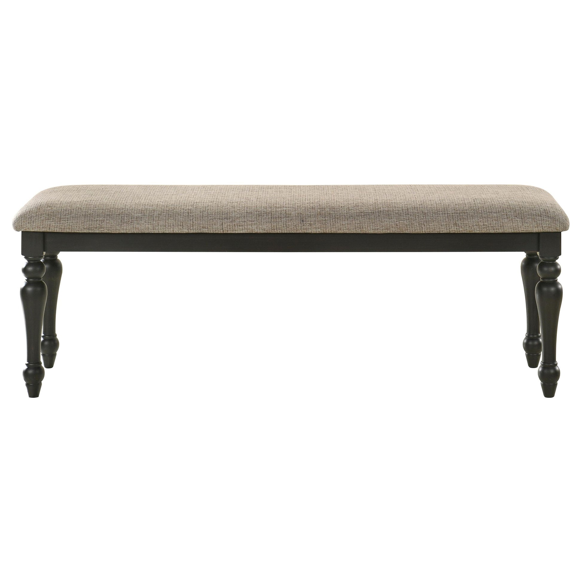 Coaster Furniture Bridget 108223 Fabric Upholstered Dining Bench - Stone and Charcoal IMAGE 3