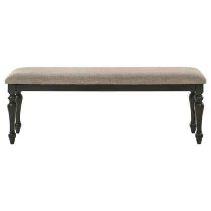 Coaster Furniture Bridget 108223 Fabric Upholstered Dining Bench - Stone and Charcoal IMAGE 3