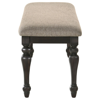 Coaster Furniture Bridget 108223 Fabric Upholstered Dining Bench - Stone and Charcoal IMAGE 4