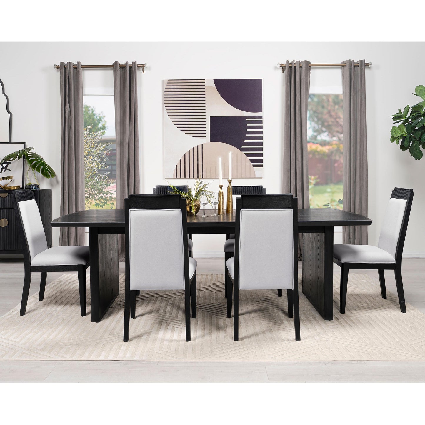 Coaster Furniture Brookmead 108231 100-inch Extension Leaf Dining Table - Black IMAGE 11