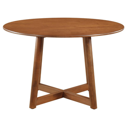 Coaster Furniture Dinah 108471 Round 47-inch Solid Wood Dining Table - Walnut IMAGE 3