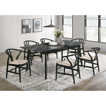  Coaster Furniture Crestmont 108482 Wood Wishbone Dining Side Chair - Black IMAGE 10