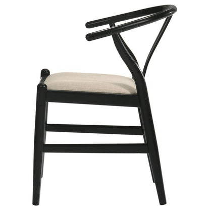 Coaster Furniture Crestmont 108482 Wood Wishbone Dining Side Chair - Black IMAGE 5