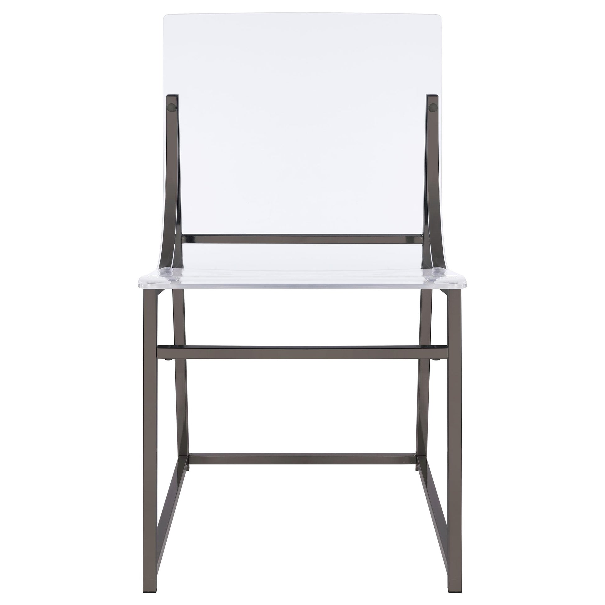 Coaster Furniture Adino 121142 Acrylic Dining Side Chair - Black Nickel IMAGE 3