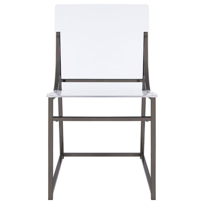 Coaster Furniture Adino 121142 Acrylic Dining Side Chair - Black Nickel IMAGE 3