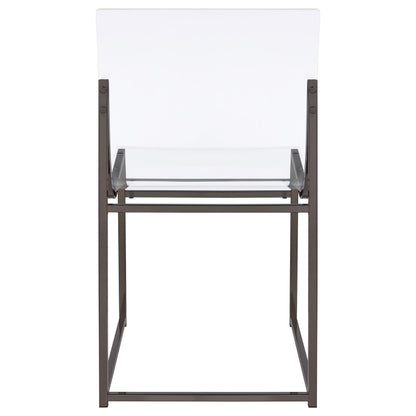 Coaster Furniture Adino 121142 Acrylic Dining Side Chair - Black Nickel IMAGE 7