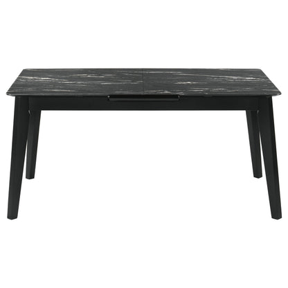 Coaster Furniture Crestmont 121251 78-inch Extension Dining Table - Black Faux Marble IMAGE 5