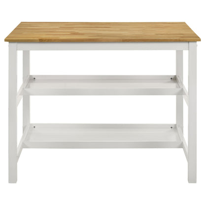 Coaster Furniture Edgeworth 122246 itchen Island Counter Table with Pot Rack - White IMAGE 7