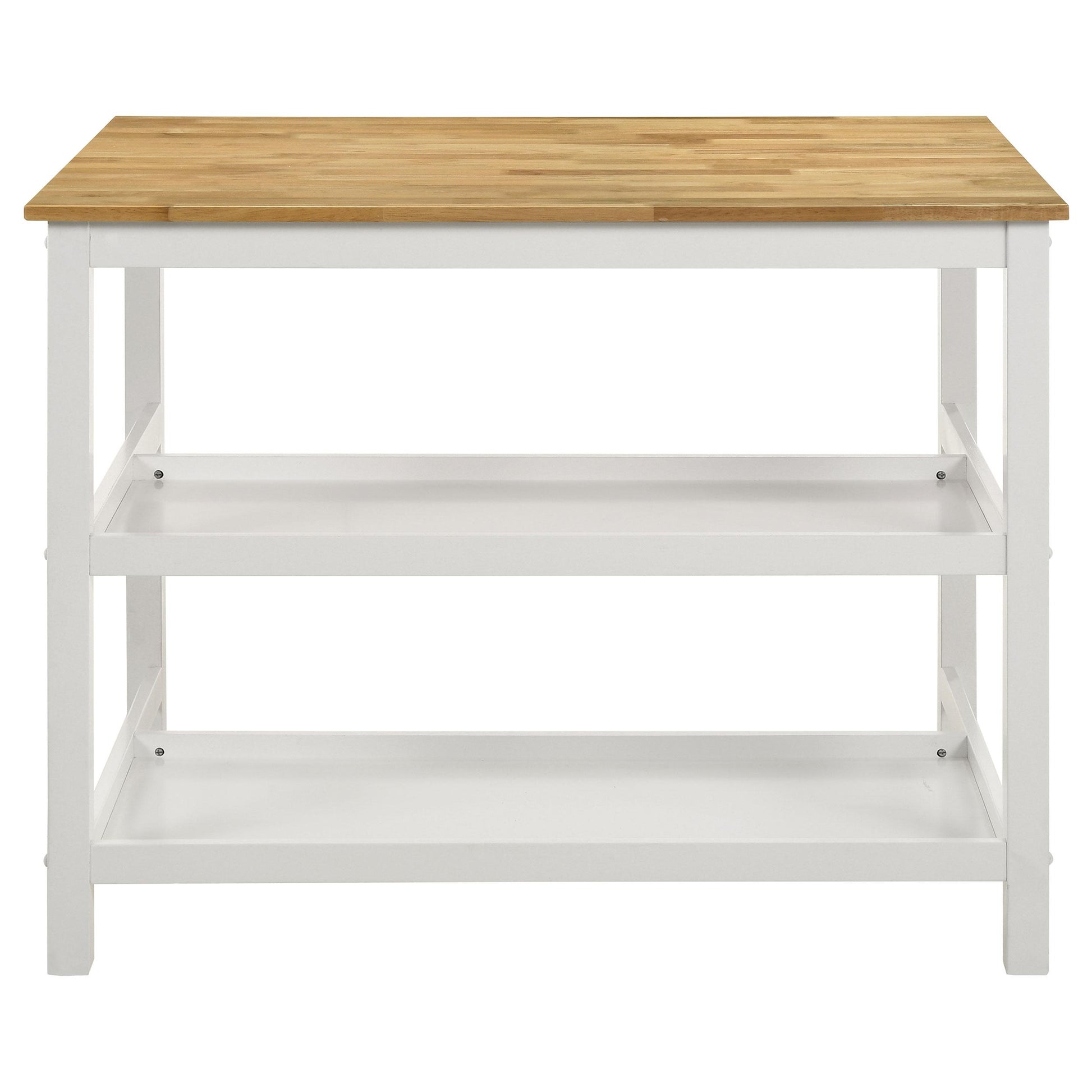 Coaster Furniture Edgeworth 122246 itchen Island Counter Table with Pot Rack - White IMAGE 9