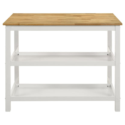 Coaster Furniture Edgeworth 122246 itchen Island Counter Table with Pot Rack - White IMAGE 9