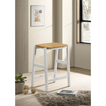 Coaster Furniture Edgeworth 122247 ood Backless Counter Stool - White IMAGE 2
