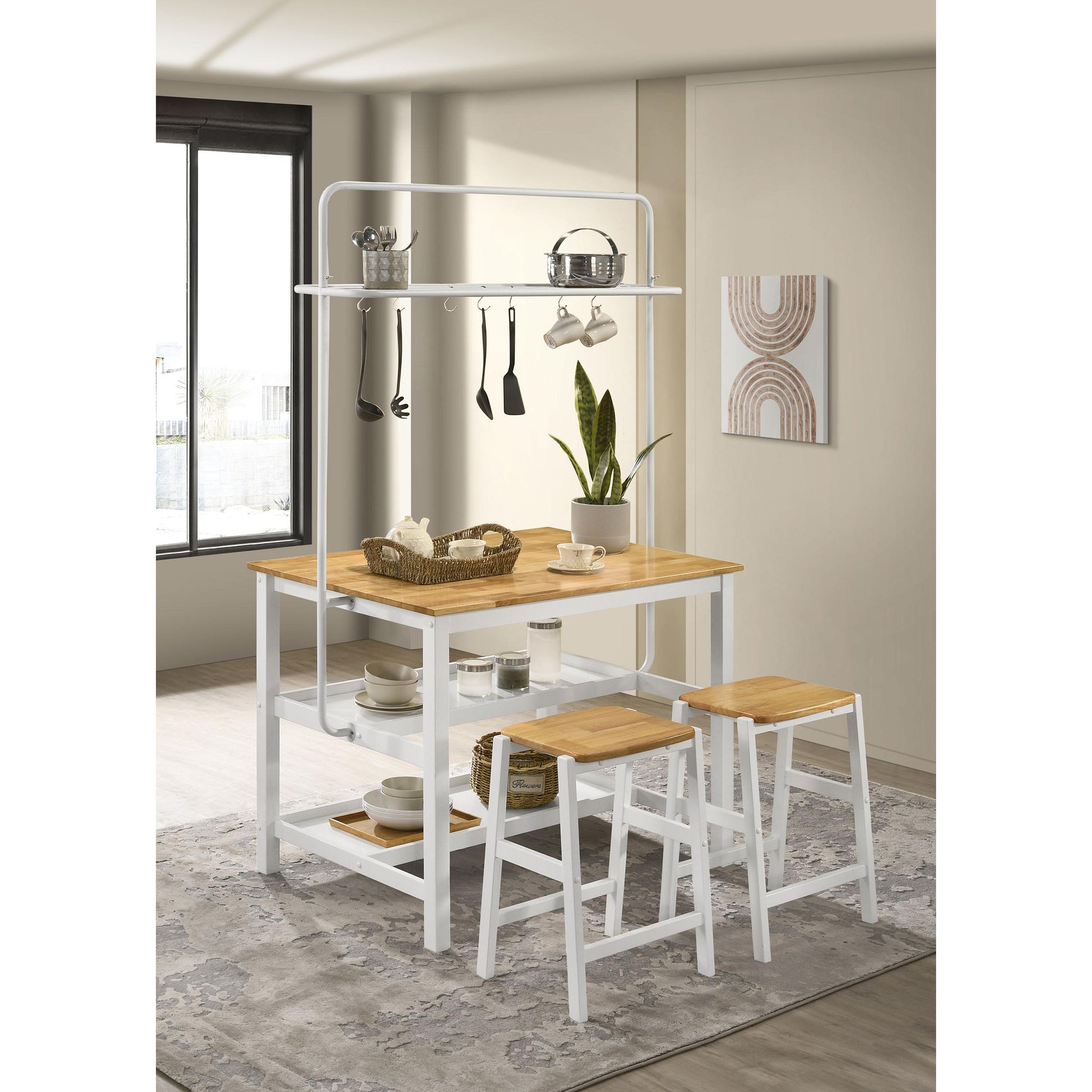 Coaster Furniture Edgeworth 122247 ood Backless Counter Stool - White IMAGE 5