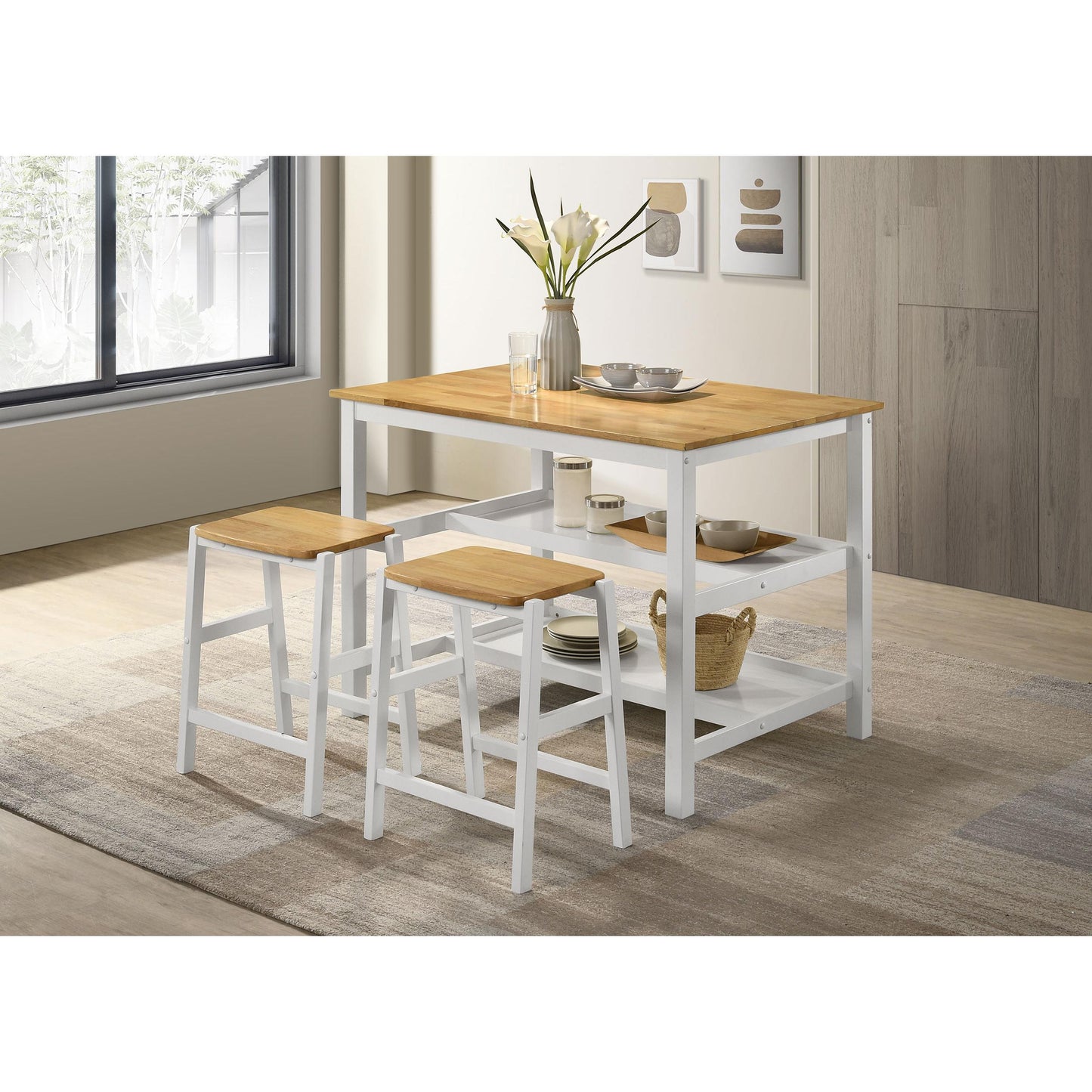 Coaster Furniture Edgeworth 122247 ood Backless Counter Stool - White IMAGE 6