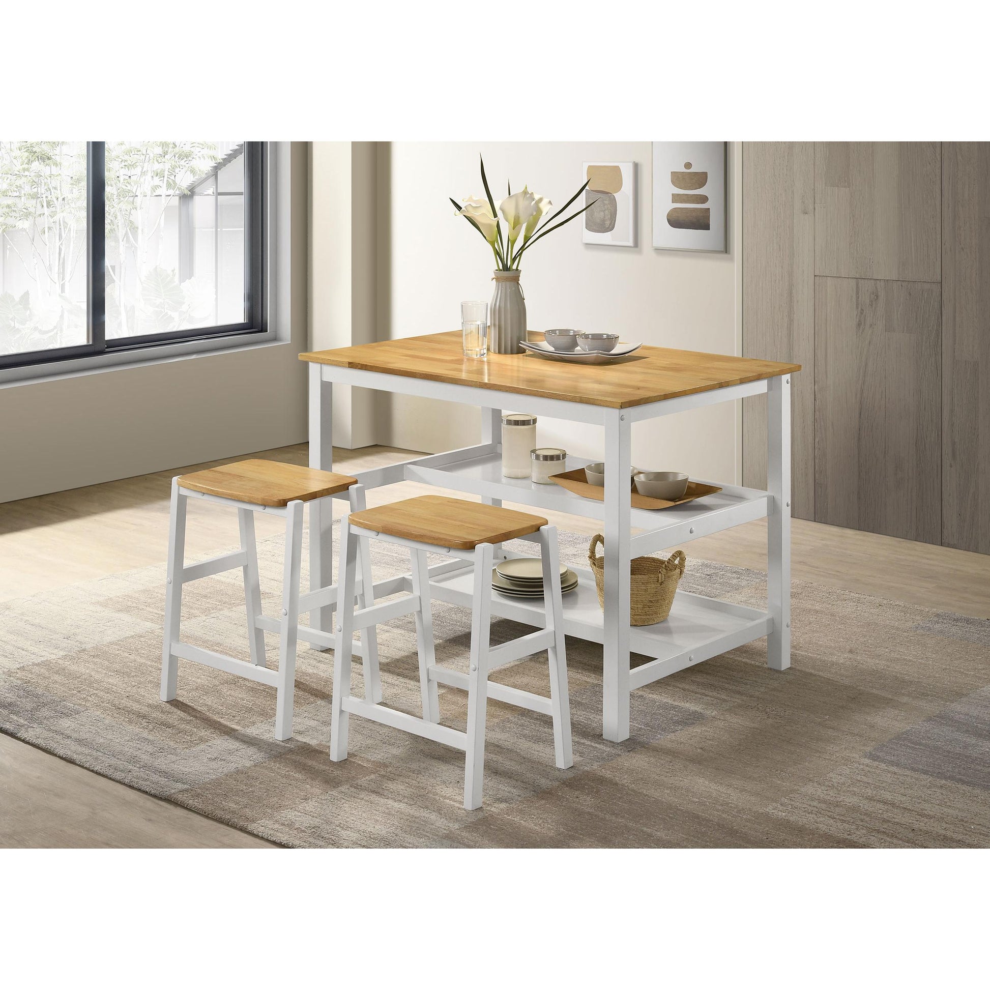Coaster Furniture Edgeworth 122247 ood Backless Counter Stool - White IMAGE 6